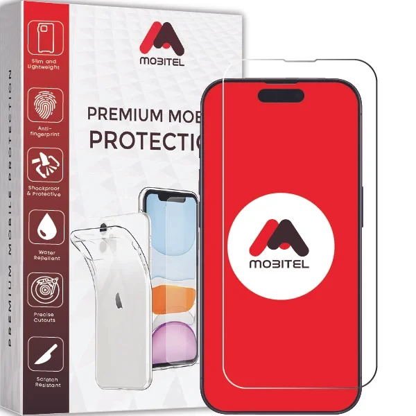 Mobitel Full Coverage Tempered Glass Screen Protector for iPhone 14 Pro